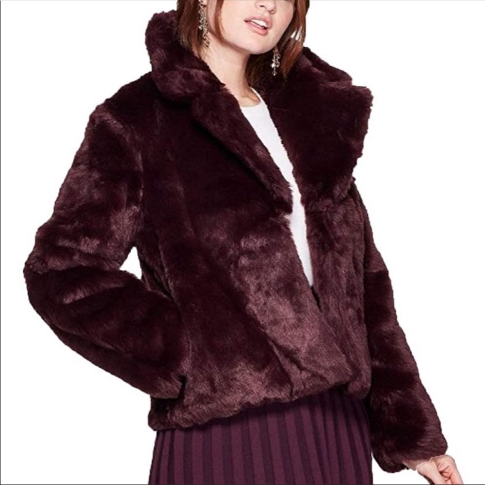 A new day purple faux fur jacket nwot size m